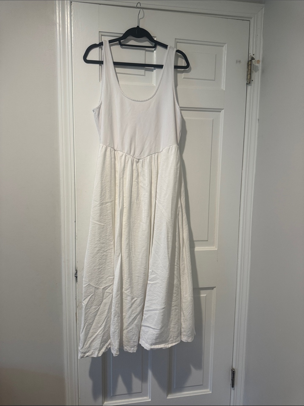 American Eagle Outfitters White Sleeveless Midi Dress